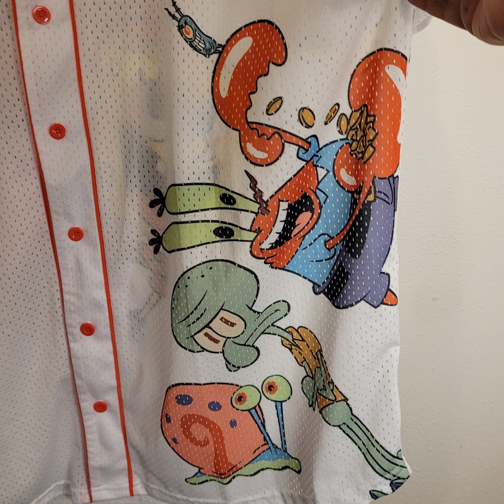 Nickelodeon SpongeBob SquarePants & Friends Baseball Jersey White/Orange Mens 4X - Picture 5 of 11